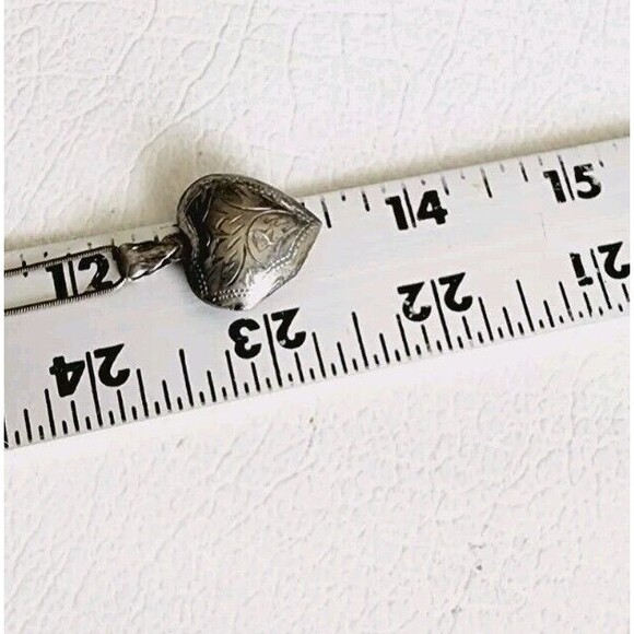 Vintage Sterling Silver Engraved 1.25 Inch Heart Locket 8.25g - Picture 6 of 7